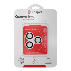 Casper Camera Lens Protector Compatible For IPhone 15 Pro / 15 Pro Max (Black) (Clear)
